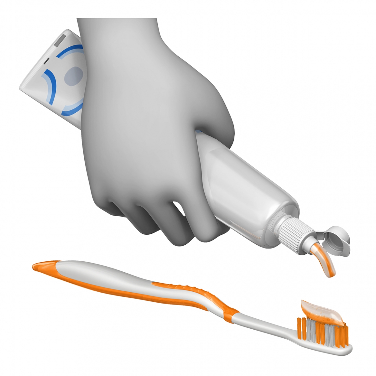 Imagen de la acción echar pasta de dientes