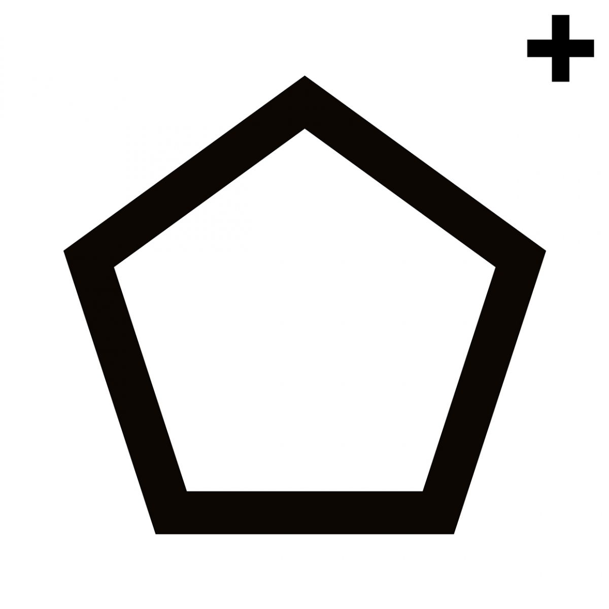Imagen en la que se ve un pentágono con el trazo en color negro
