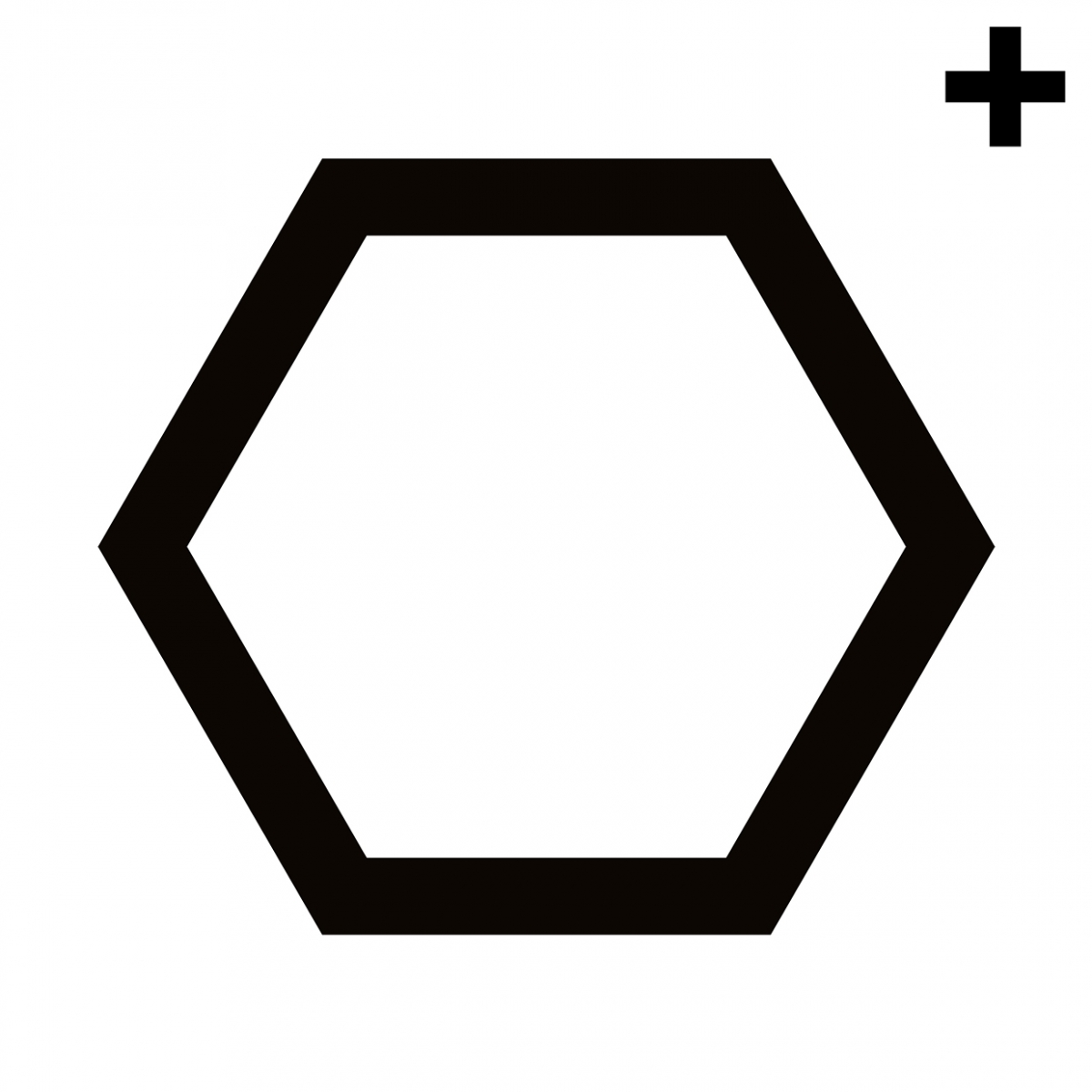 Imagen en la que se ve un hexágono con el trazo en color negro