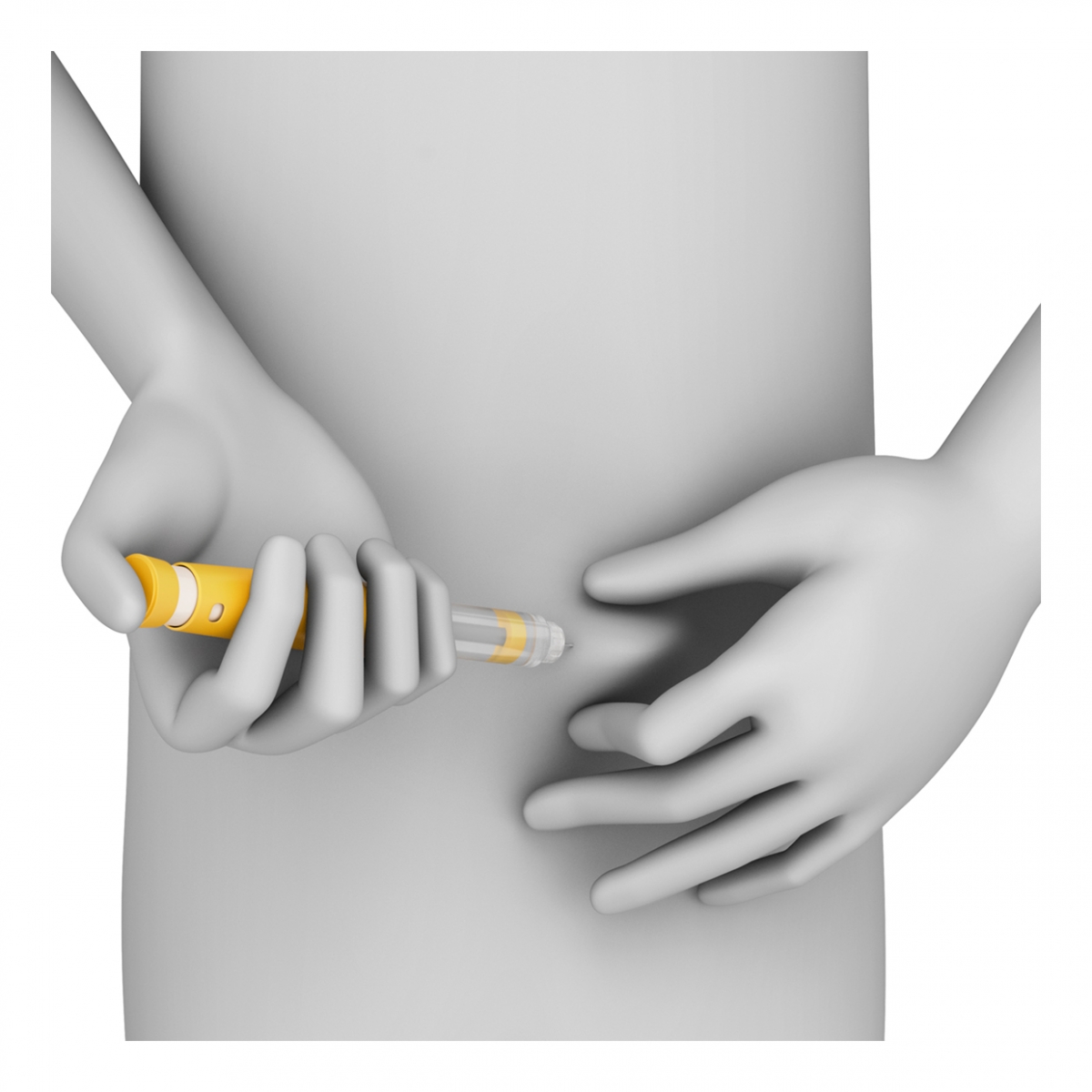 Imagen en la que se ve una persona inyectándose insulina en el abdomen