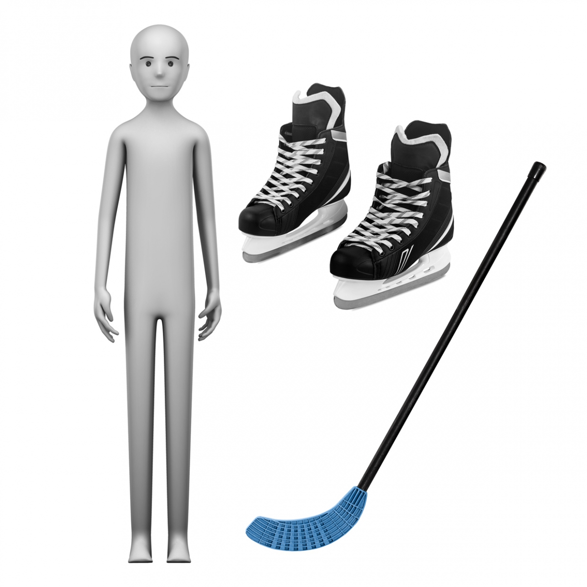 Imagen en la que se ve el concepto jugador de hockey hielo
