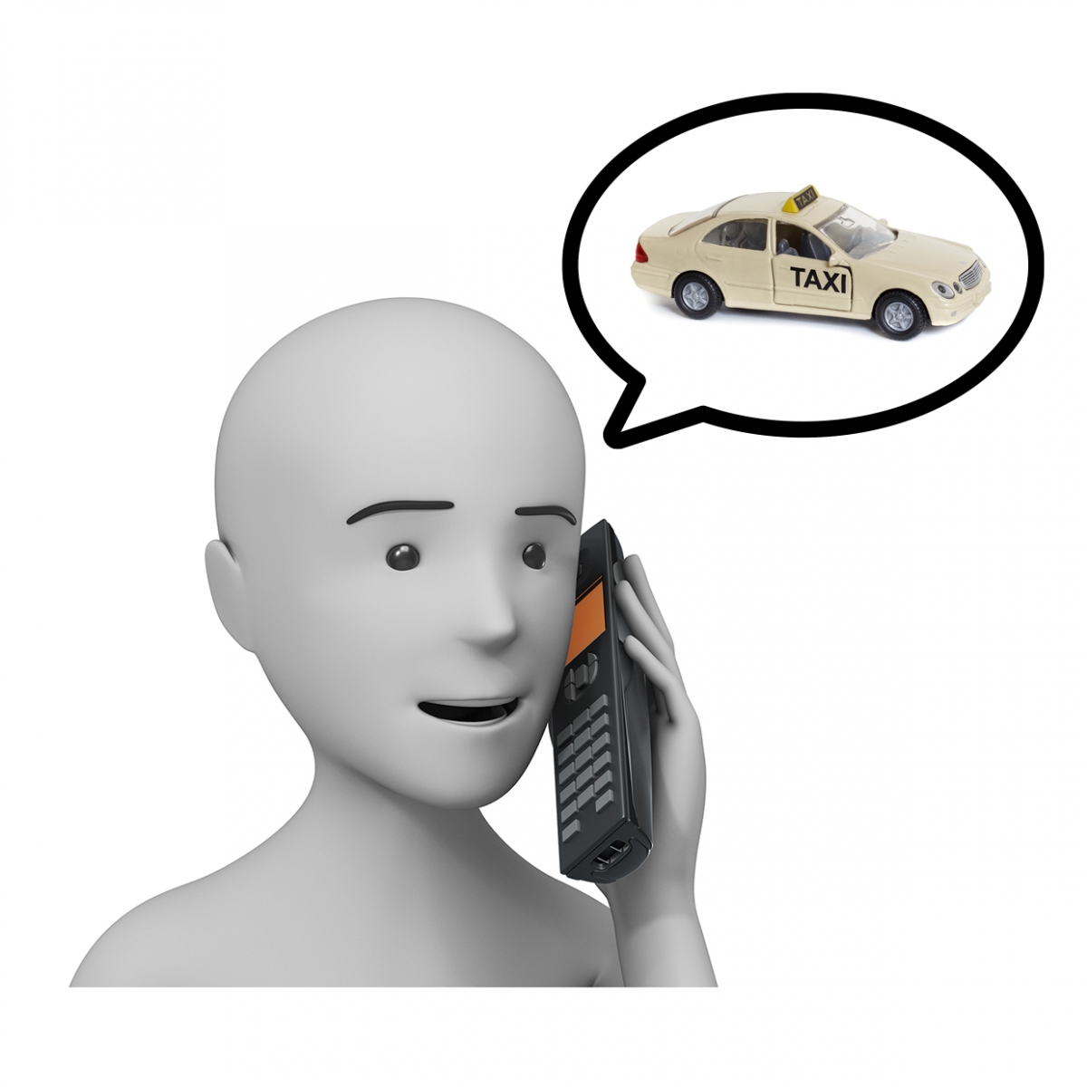 Imagen en la que se ve el concepto llamar a un taxi