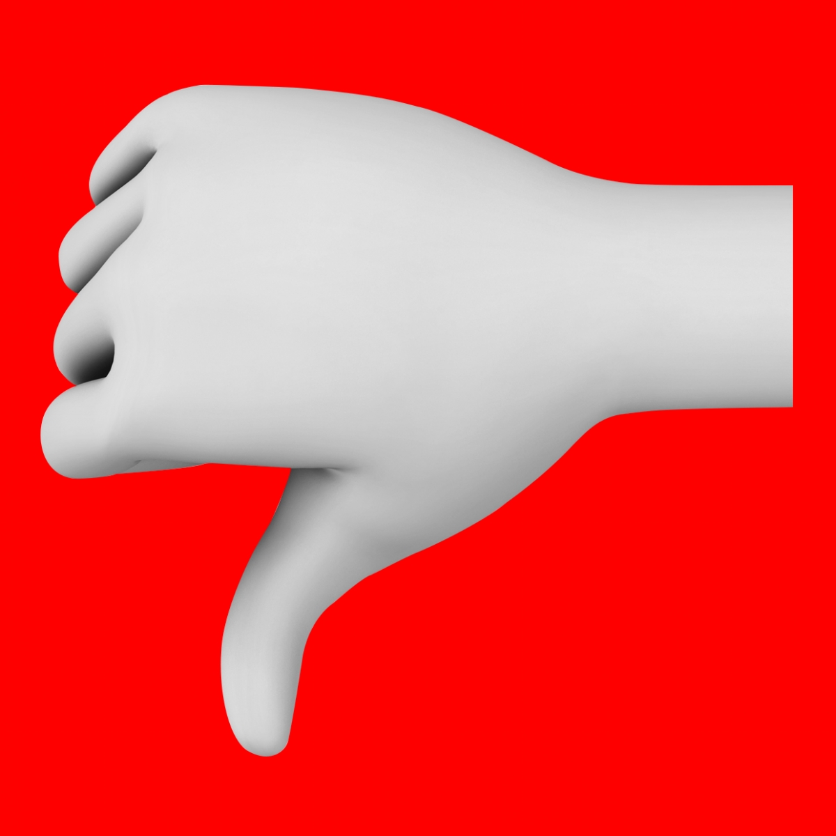 Imagen en la que aparece una mano haciendo el símbolo de desaprobación