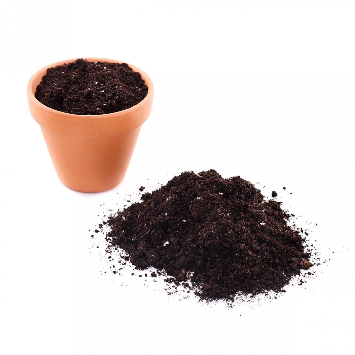 Imagen en la que se ve tierra para macetas