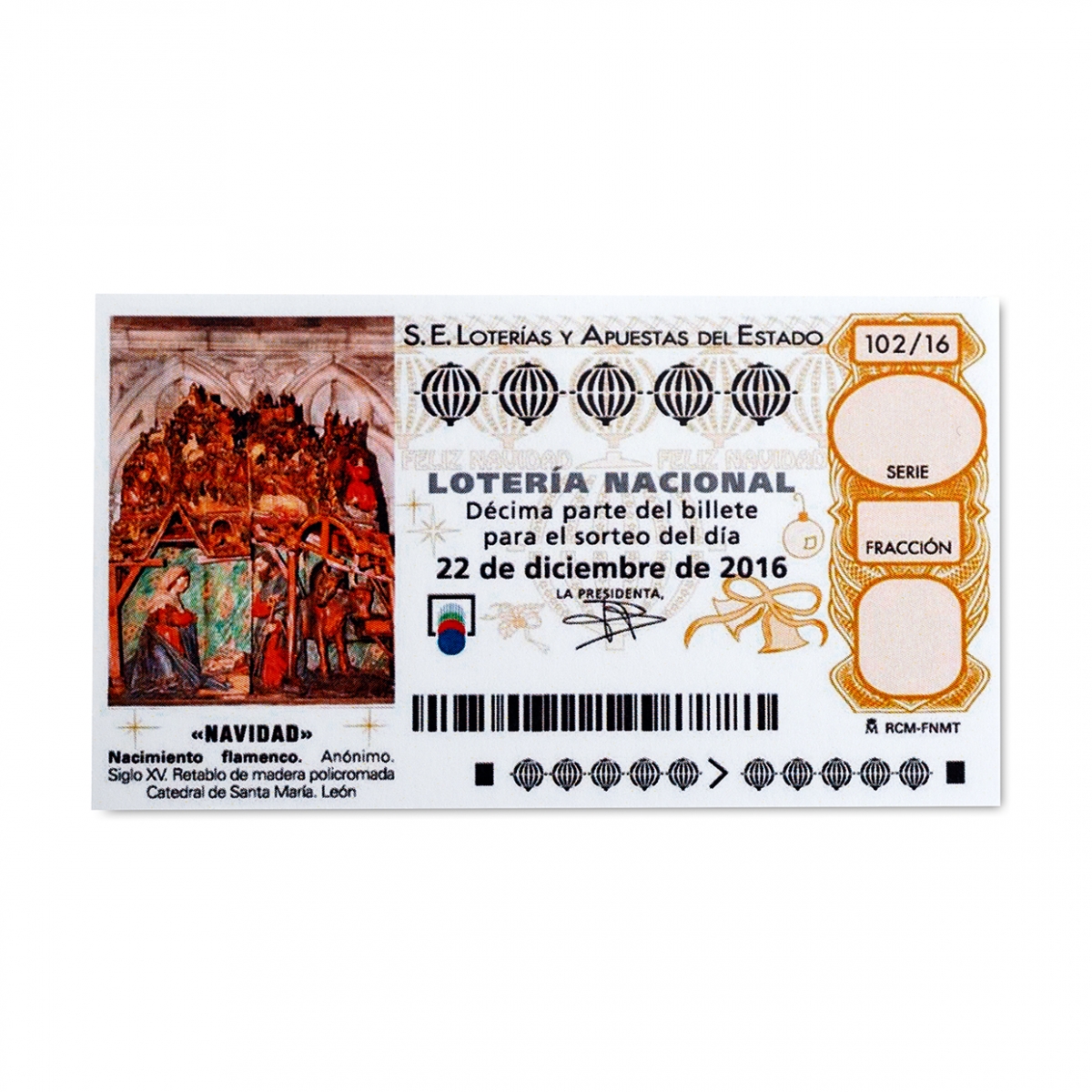 Imagen en la que se ve un billete de lotería