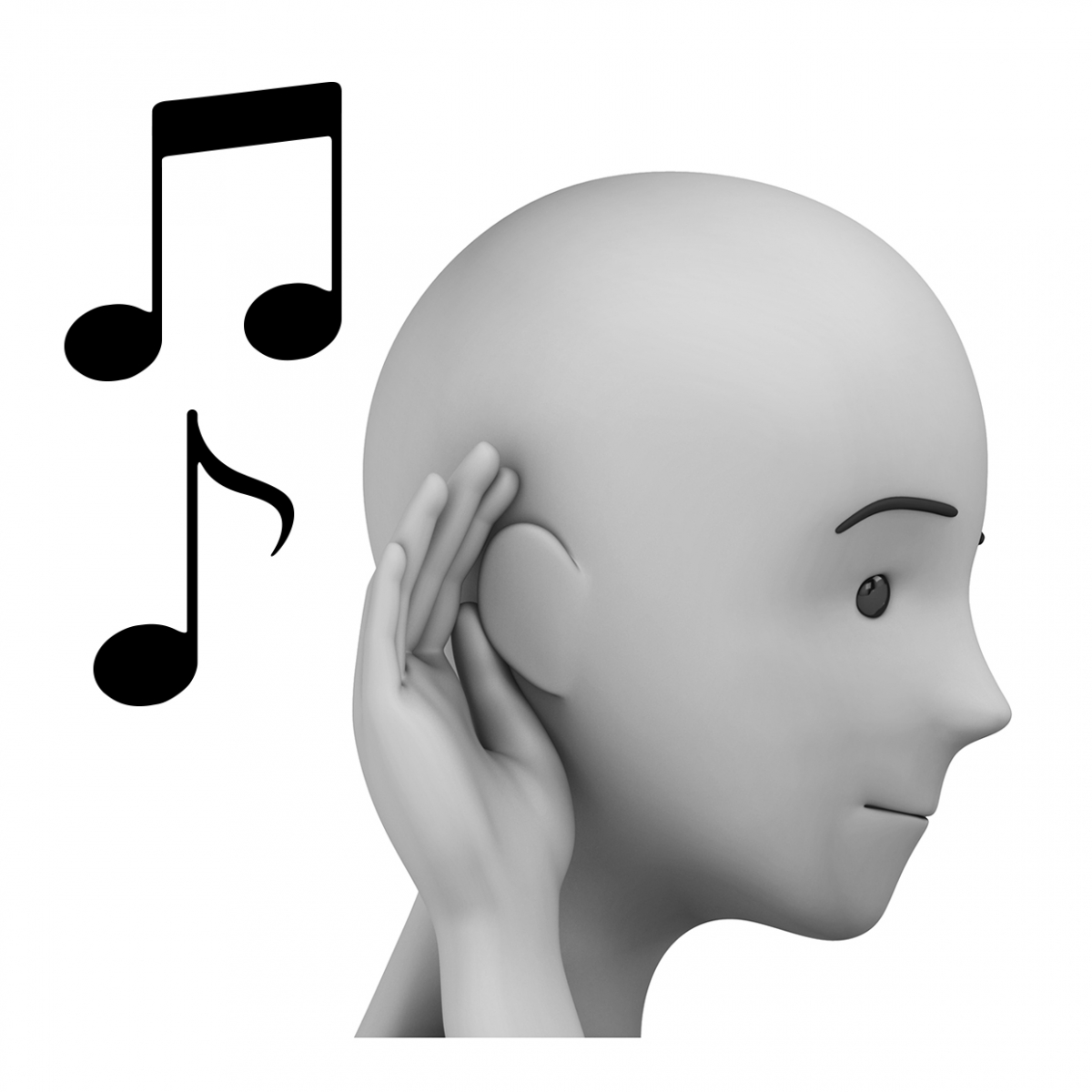Imagen del verbo escuchar música