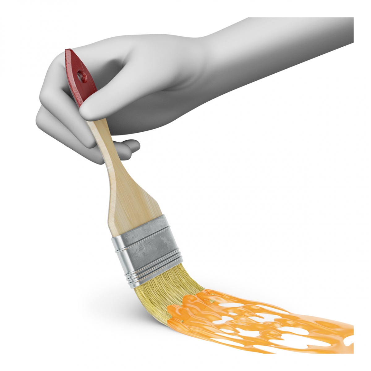 Imagen en la que se ve una mano pintando un color con brocha