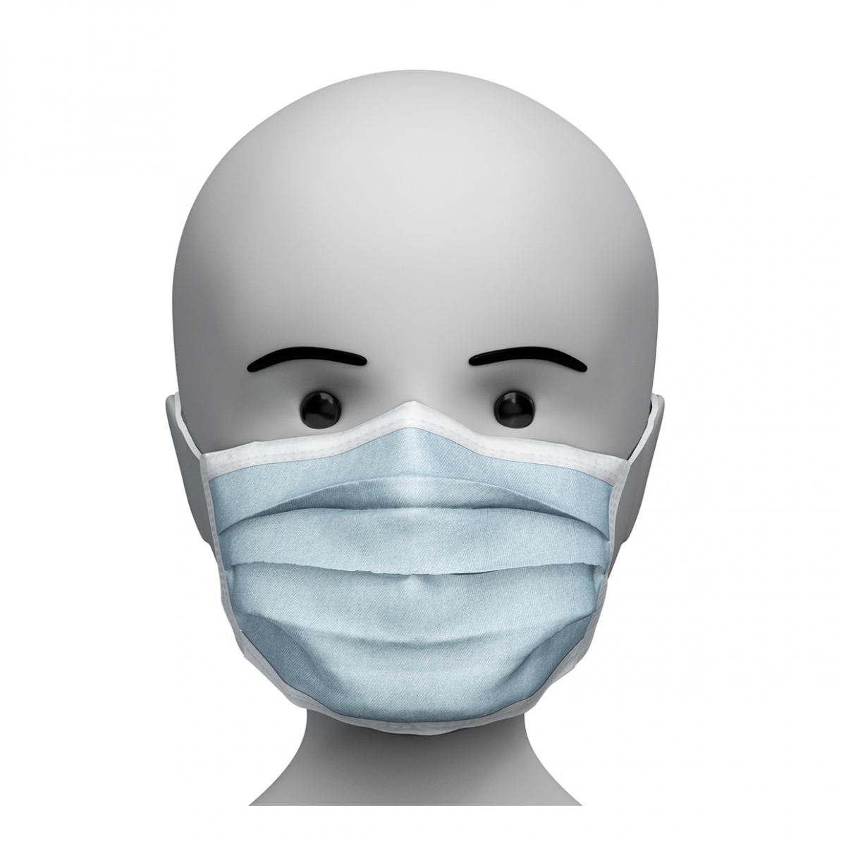 Imagen de una persona con la mascarilla quirúrgica puesta
