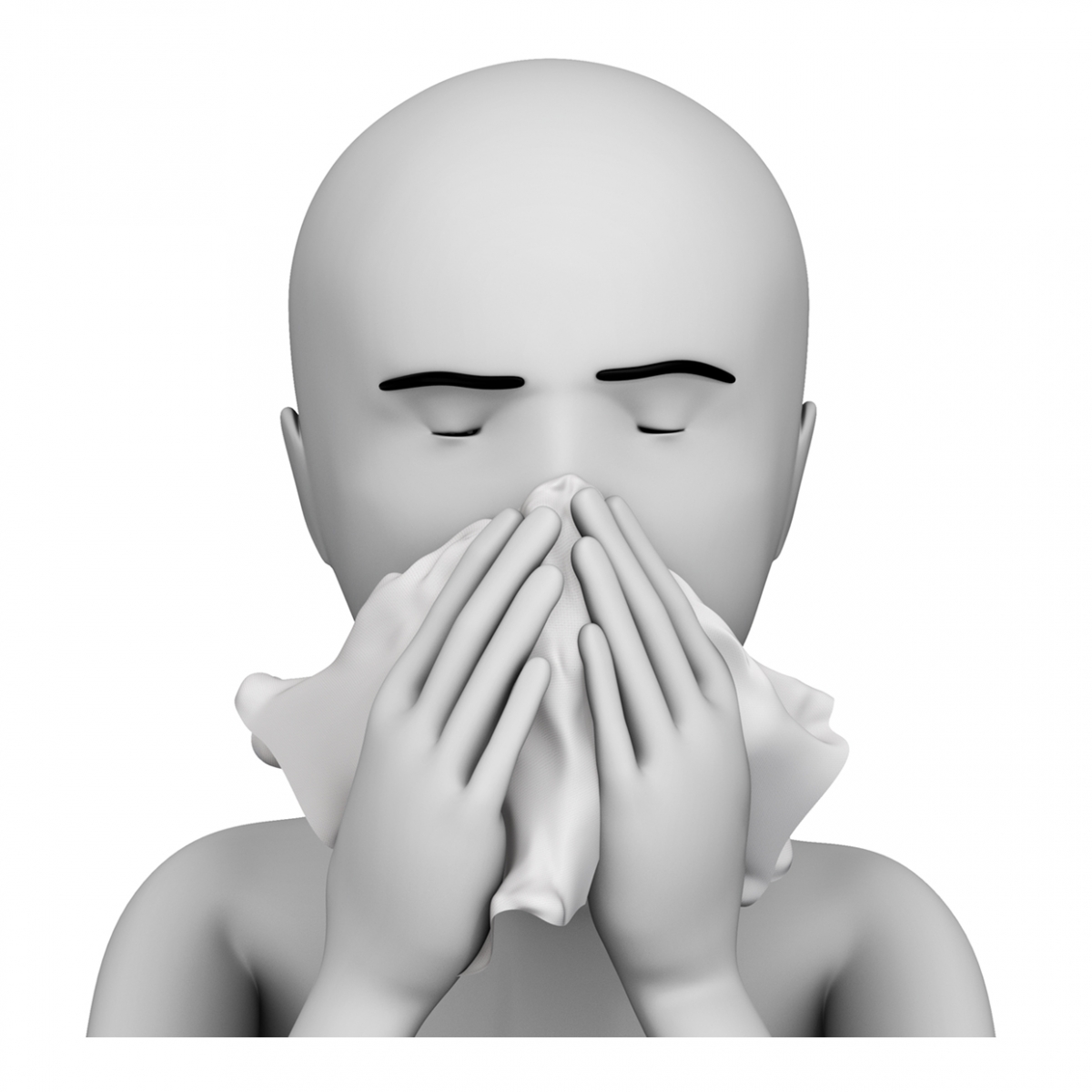 Imagen de una persona sonándose la nariz