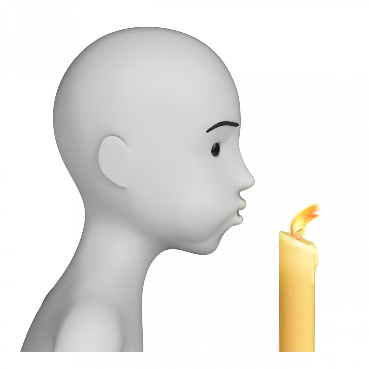 Imagen en la que una persona está soplando una vela