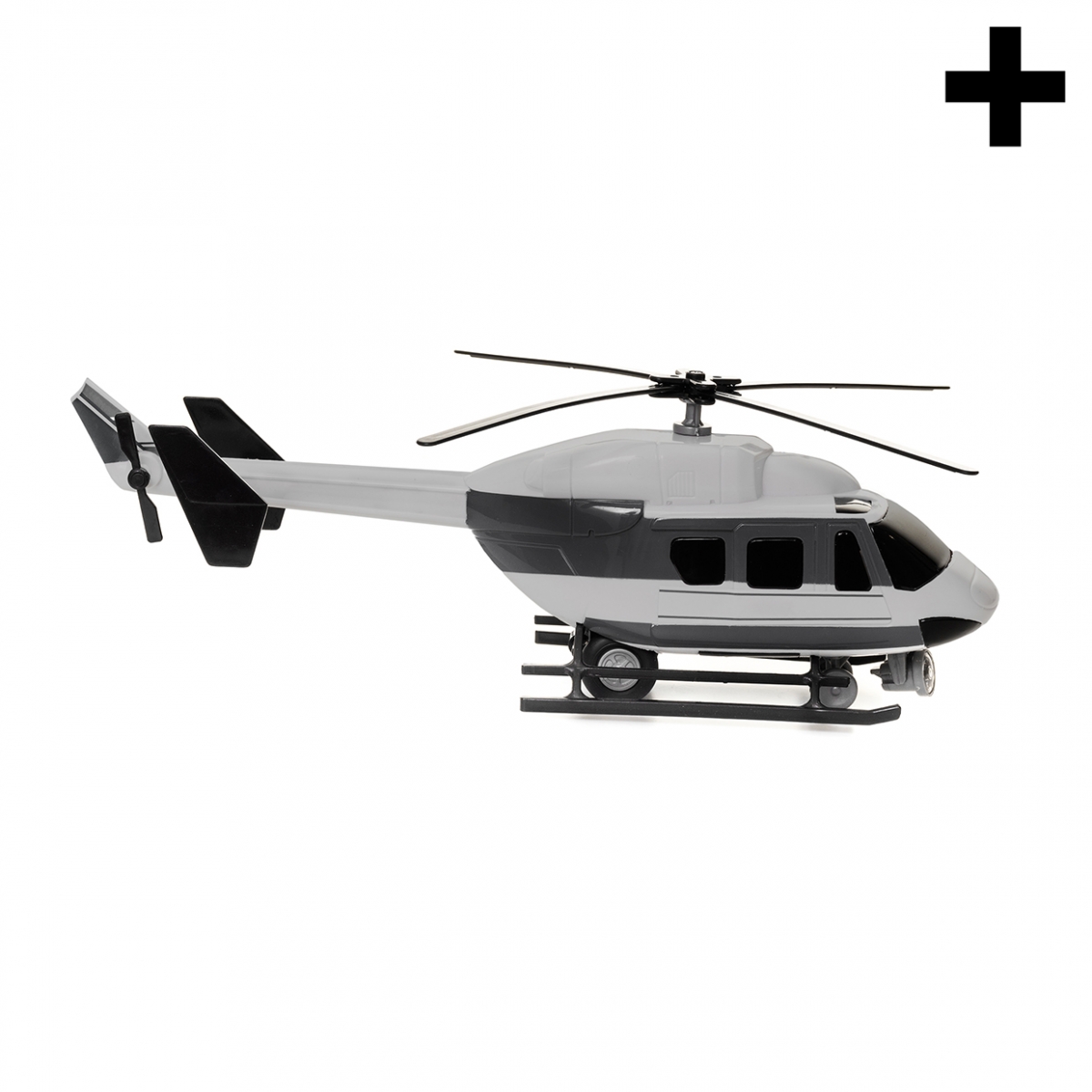 Imagen en la que se un helicóptero en perspectiva lateral