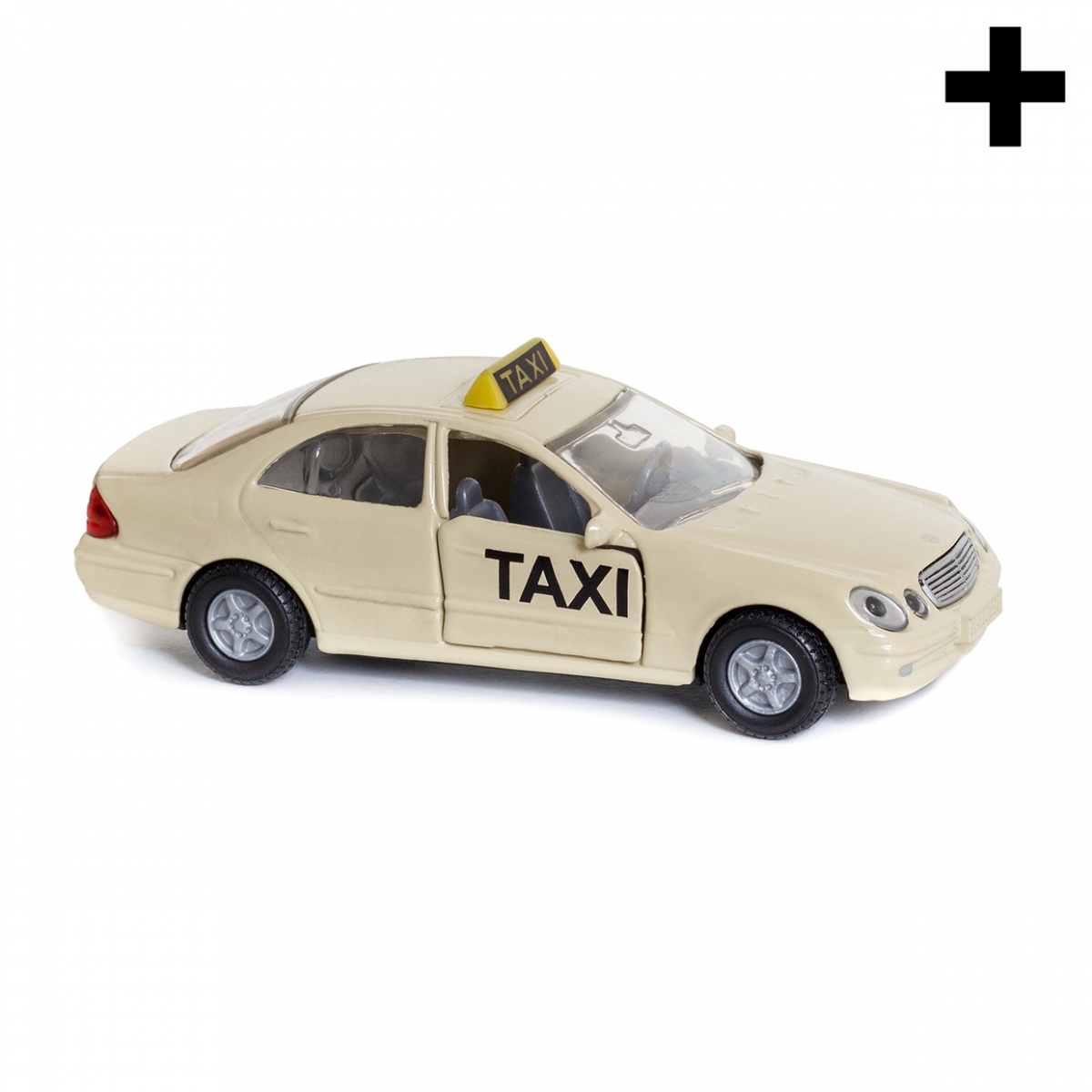 Imagen en la que se un taxi en perspectiva lateral