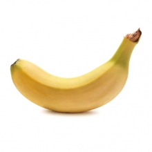 Imagen en la que se ve un plátano de perfil