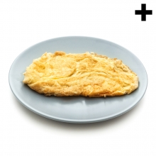 Imagen en el que se ve una tortilla francesa sobre un plato