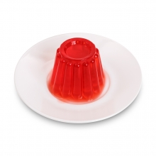 Imagen en la que se ve una gelatina roja