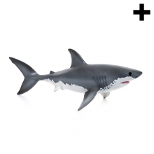 Imagen en la que se un tiburón en perspectiva lateral