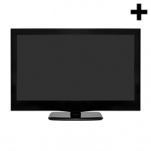 Imagen en la que se ve una televisión de pantalla plana en perspectiva frontal
