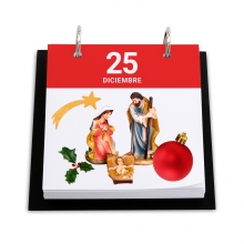 Imagen en la que se ve un calendario con el día de Navidad