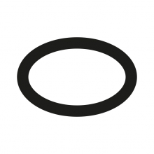 Imagen en la que se ve una elipse con el trazo en color negro