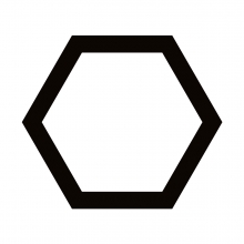 Imagen en la que se ve un hexágono con el trazo en color negro