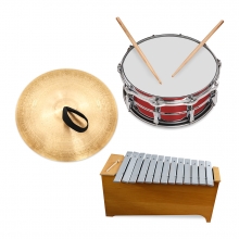 Imagen en la que aparece el concepto genérico de instrumentos de percusión
