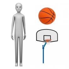 Imagen en la que se ve el concepto de jugador o jugadora de baloncesto
