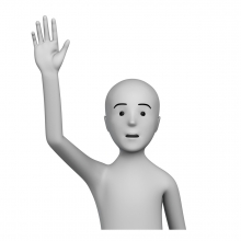 Imagen del verbo levantar la mano