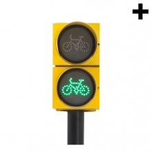 Imagen en la que se ve el plural del concepto semáforo bicicletas