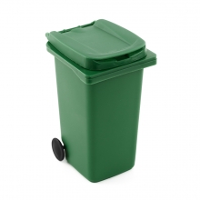 Imagen en la que se ve un contenedor verde de basura orgánica