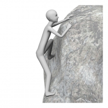 Una persona escala en una roca