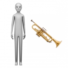 Imagen en la que se ve el concepto de trompetista