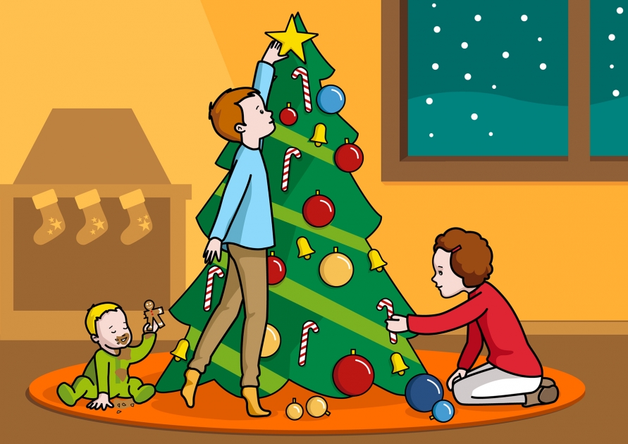 Los niños adornan el árbol de Navidad #Soyvisual